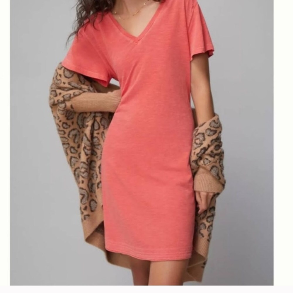 Anthropologie Hello Mini Tee V neck Tee Dress S